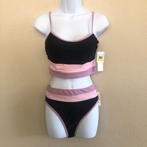Salt +Cove Colorblock Longline Bikini Set Size M